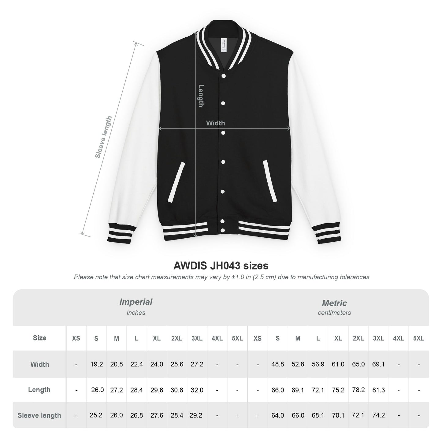 OMW Unisex Heavyweight Letterman Jacket - Oh Mine Words Outerwear