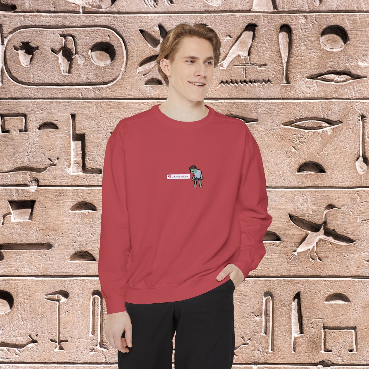 I'm Not a Robot (004) Unisex Garment-Dyed Sweatshirt - Oh Mine Words Sweatshirt