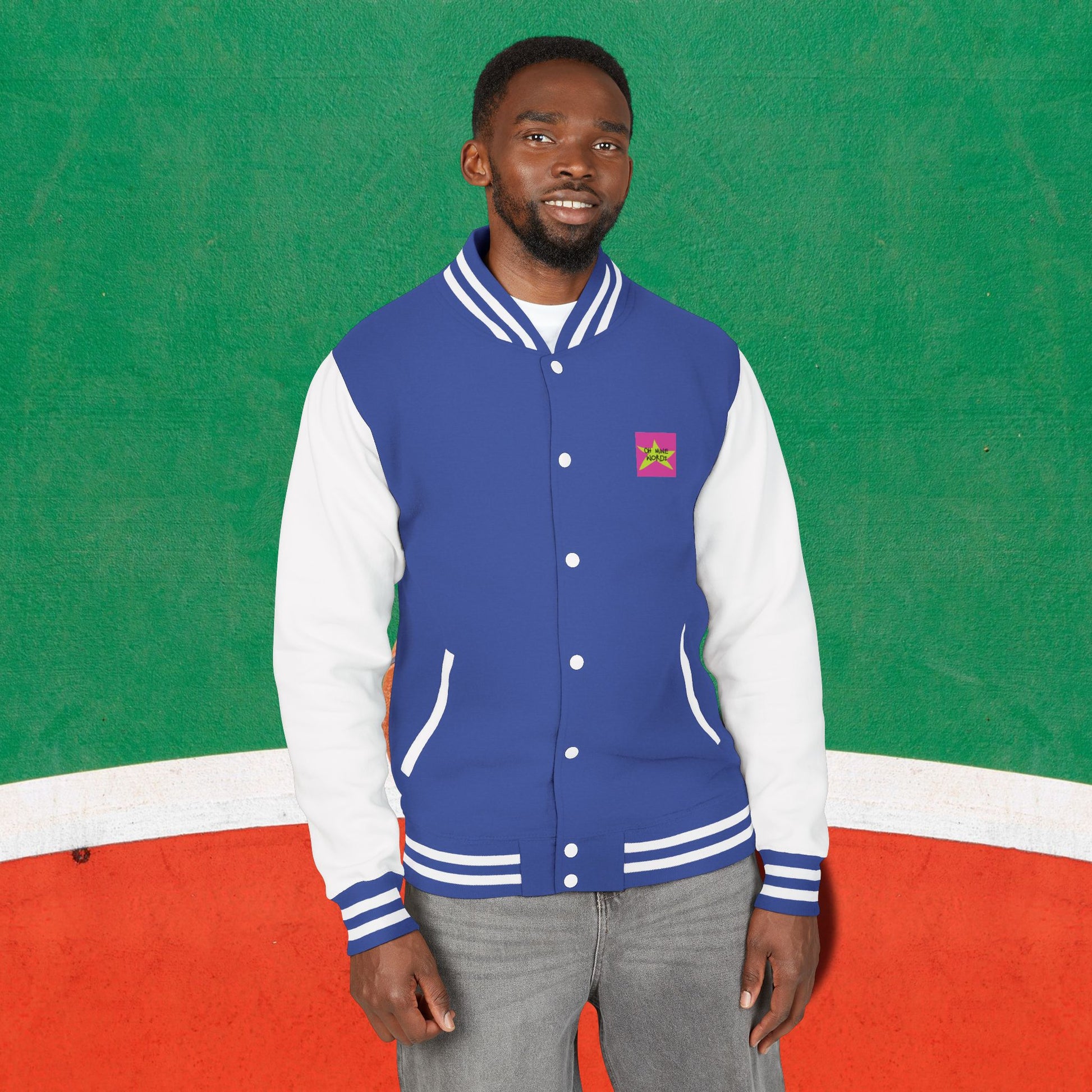 OMW Unisex Heavyweight Letterman Jacket - Oh Mine Words Outerwear