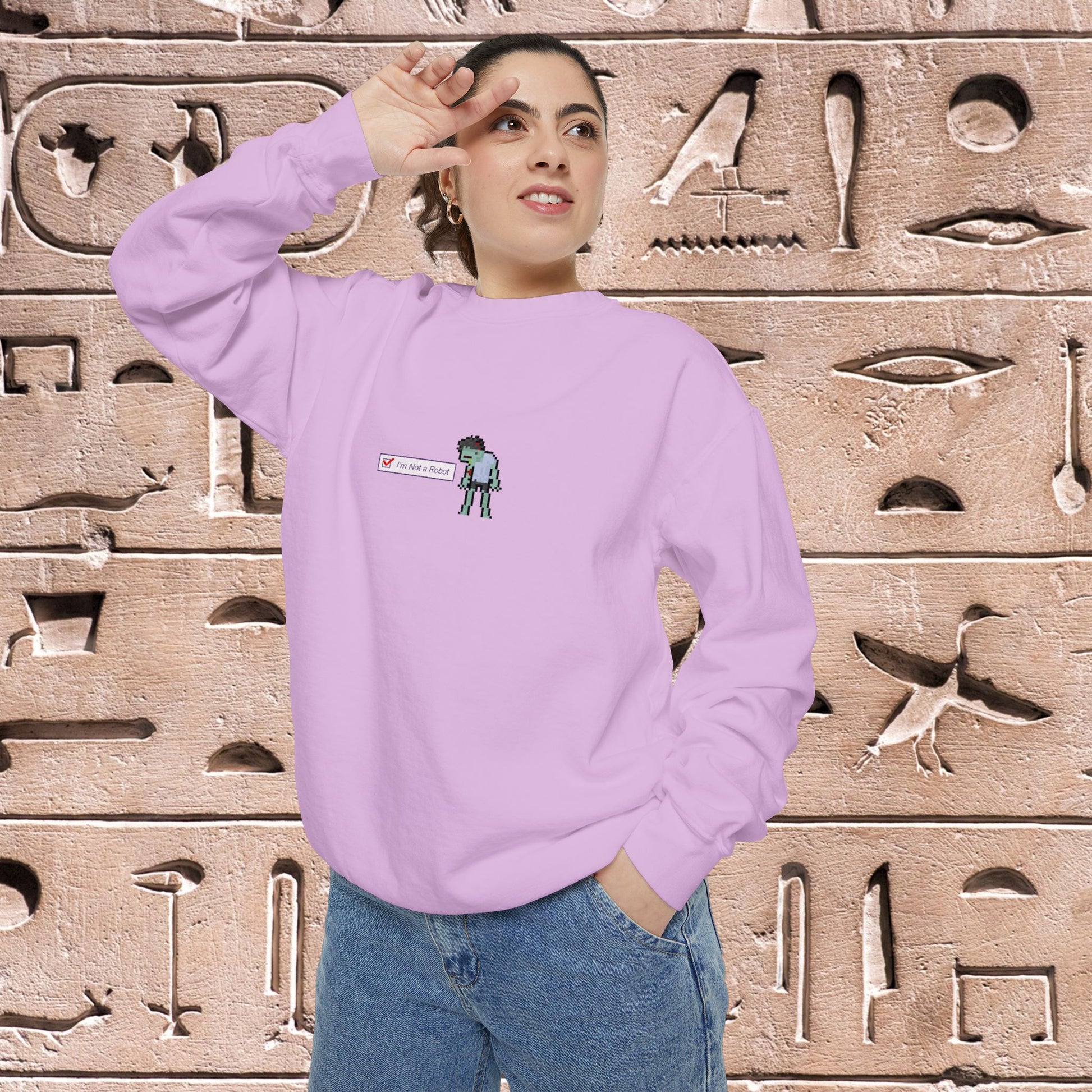 I'm Not a Robot (004) Unisex Garment-Dyed Sweatshirt - Oh Mine Words Sweatshirt