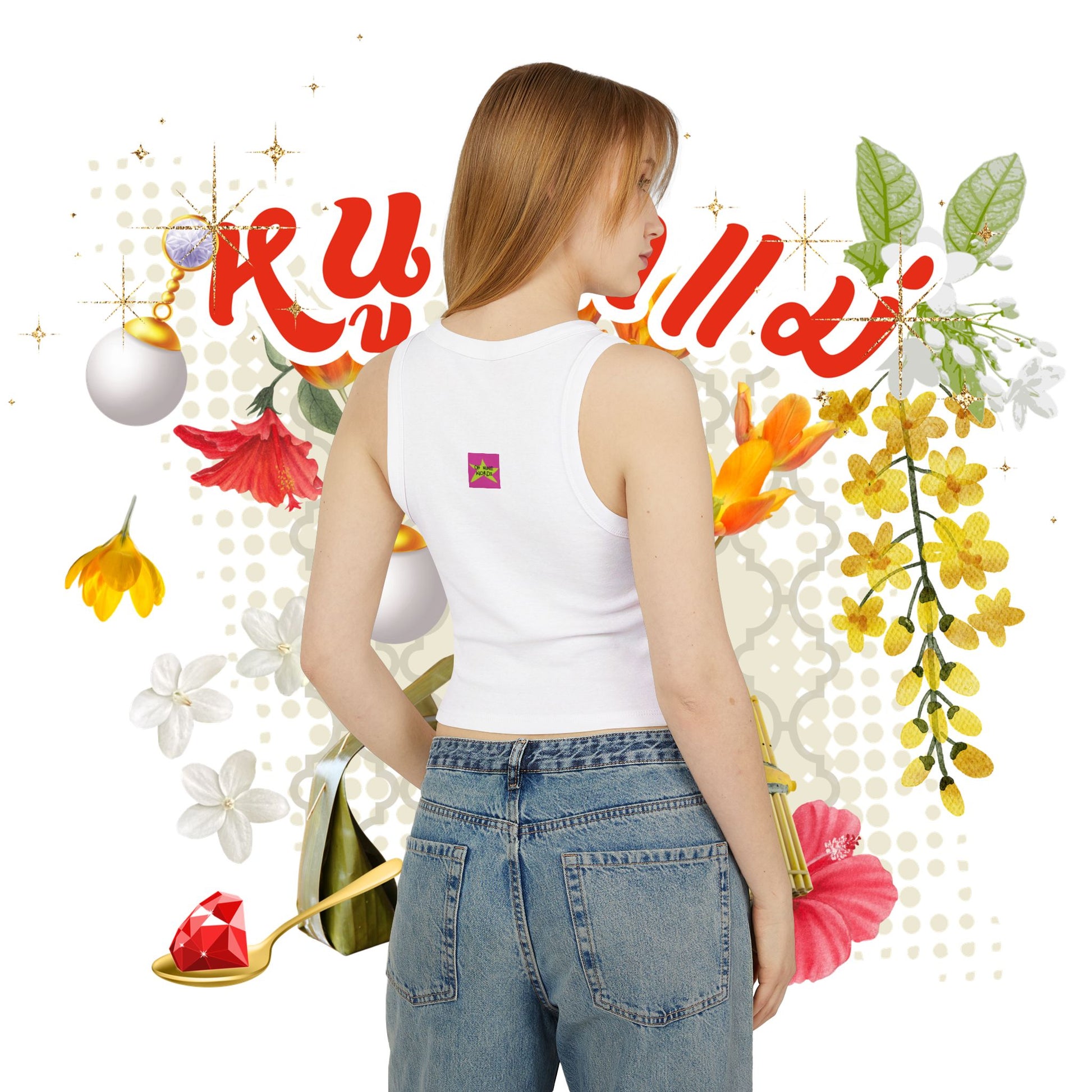 Limited Edition หนูรักแม่ (Weave Style-02) Micro Rib Racer Tank Top - Oh Mine Words Tank Top