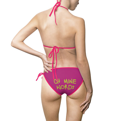 OMW Pink Bikini - Oh Mine Words All Over Prints