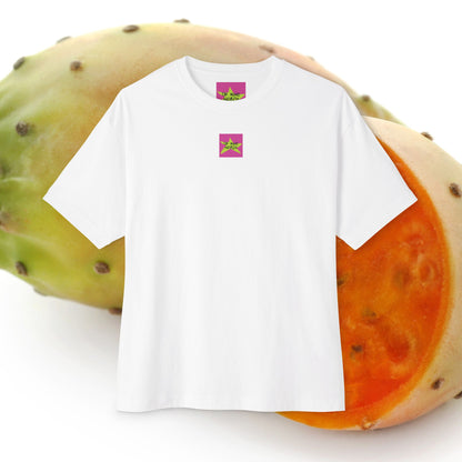 Front view, Brand logo screen - Oh Mine Words, of I'm Not a Robot (005) Oversized Boxy Tee - comfy unisex white t-shirt. Unique fashion tops, funny, standout, chic and cool with zombie pixel art. Perfect for teenage. Front and back printed.