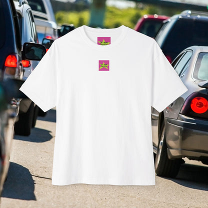 Front view, Oh Mine Words Brand Logo Screen of The Kids & Their Lemonade (Happy Independence Day) Unisex Oversized White T-shirt for 4th of July – Unique Fashion Tops – Cool, Comfortable, Standout with Vintage Design. Front and Back Print – Oh Mine Words