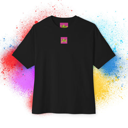 Front view, Oh Mine Words Brand Logo Screen, of unisex oversized "Without mom, I'd still be looking for my keys" black t-shirt - Unique Fashion Tops, Heartfelt and funny quote tee for adulthood and Mother's day - front and back print.