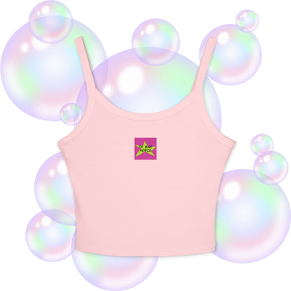 Front view of OMW Spaghetti Strap shade Solid Pink Blend - OMW OG! Collection - Oh Mine Words Branding Apparel - Unique fashion tops - Star design perfect for everyone-everywhere/ casual, cool, chic, chill and summer.