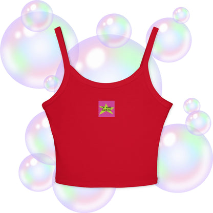 Front view of OMW Spaghetti Strap shade Solid Red Blend - OMW OG! Collection - Oh Mine Words Branding Apparel - Unique fashion tops - Star design perfect for everyone-everywhere/ casual, cool, chic, chill and summer.